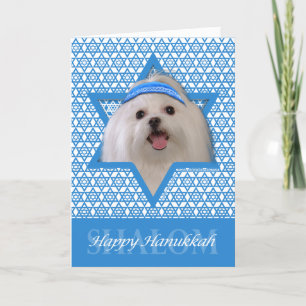 Hanukkah Star of David - Maltese Holiday Card