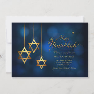 Hanukkah Star of David Moving Holiday Card