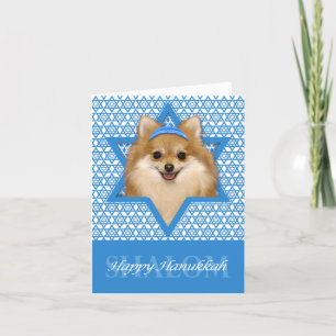 Hanukkah Star of David - Pomeranian Holiday Card
