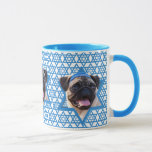 Hanukkah Star of David - Pug Mug<br><div class="desc">What could make saying Happy Hanukkah more fun than having this Pug Dog wearing a Yamaka surrounded by the Star of David. This whimsical holiday design will be sure to delight your friends and family as well as other animal lovers. This design is available in over 100 Dog Breeds. If...</div>