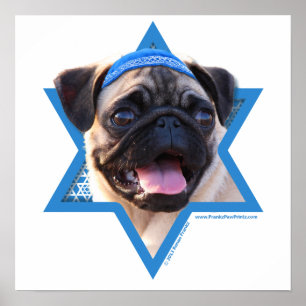 Hanukkah Star of David - Pug Poster