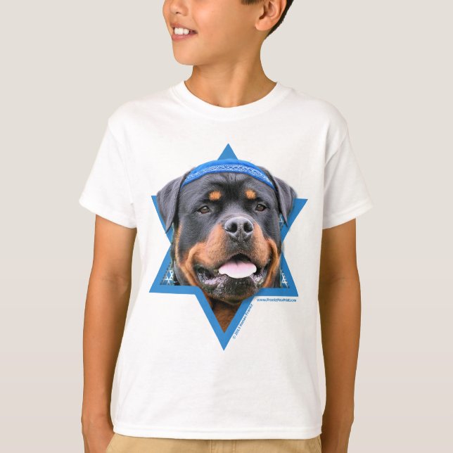 Hanukkah Star of David - Rottweiler T-Shirt (Front)