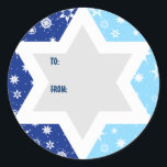 Hanukkah Star of David Snowflake Gift Sticker<br><div class="desc">Get in the Hanukkah spirit with this graphic gift sticker. Perfect for labelling the plethora of Hanukkah gifts. Leave the "to/from" message as is and write in your own names or add your own message to brighten up the season. Great as a favour for the holiday and throughout the year....</div>