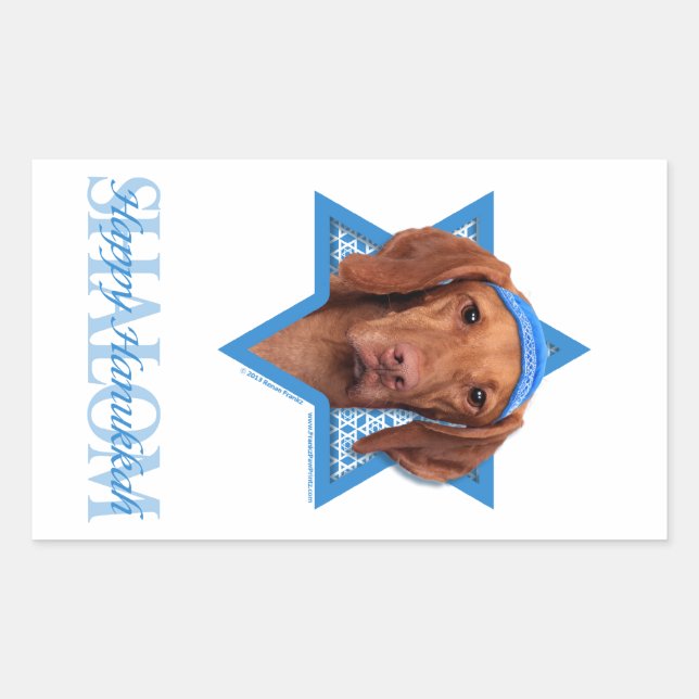 Hanukkah Star of David - Vizsla - Reagan Rectangular Sticker (Front)