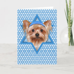 Hanukkah Star of David - Yorkshire Terrier Holiday Card