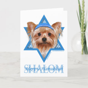 Hanukkah Star of David - Yorkshire Terrier Holiday Card