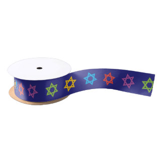 Hanukkah Star Ribbon Satin Ribbon