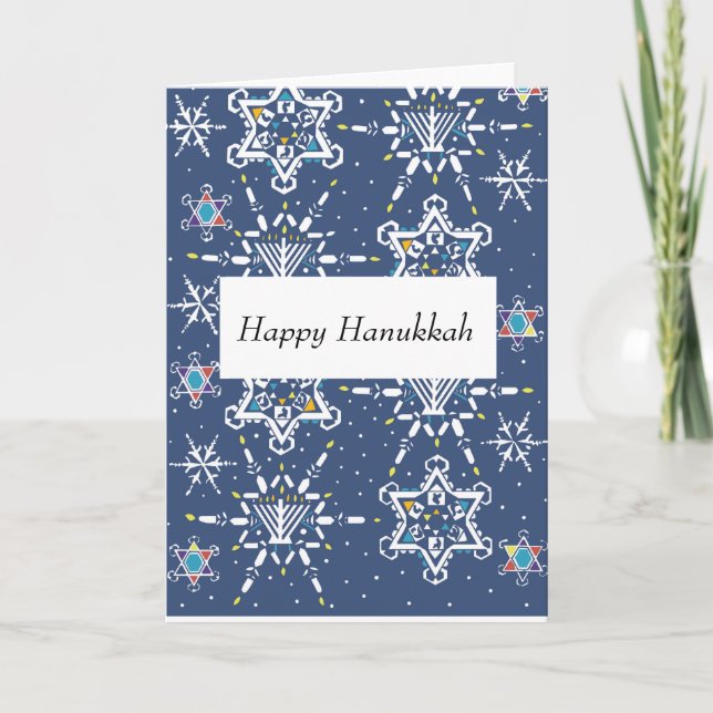 Hanukkah Starflakes Greeting Card (Front)