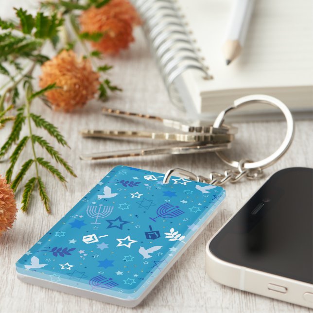 Hanukkah Stars Keychain (Front Right)