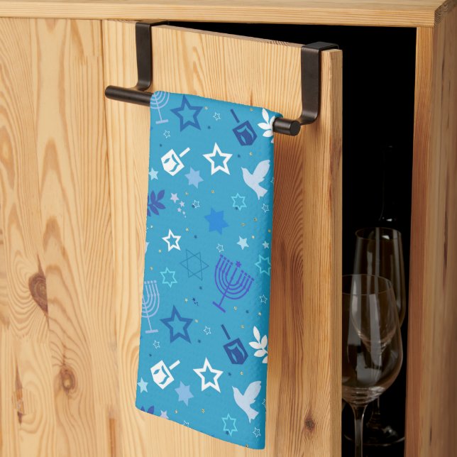 Hanukkah Stars Kitchen Towel (Thirds Fold)