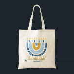 HANUKKAH Stars Menorah Dreidel Tote Bag<br><div class="desc">Our Rainbow Menorah Hanukkah Tote Bag has a popular Rainbow design that flips over to become a cheerful Hanukkah/ Chanukah menorah. With a sprinkling of Jewish stars of David, this modern design is a beautiful, fun way to wish family and friends a Happy Hanukkah in style. So much more meaningful...</div>