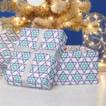 Hanukkah Stars Of David Wrapping Paper<br><div class="desc">An Elegant Pattern Of Stars In Blue For Hanukkah</div>