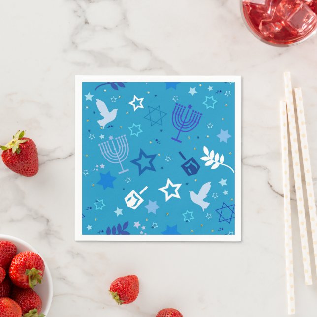 Hanukkah Stars Paper Napkins (Insitu)