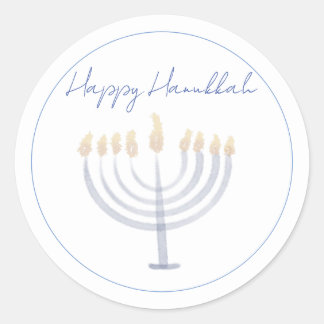 Hanukkah Sticker | Menorah | Round 