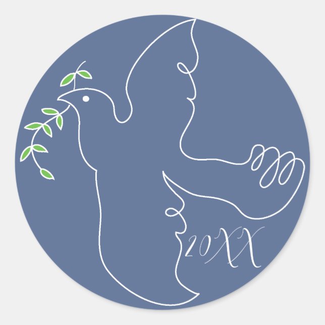 Hanukkah Stickers (1 1/2"/3") "Chanukah Dove" (Front)