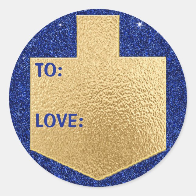 Hanukkah Stickers (1 1/2"/3")"Personalise Dreidel" (Front)