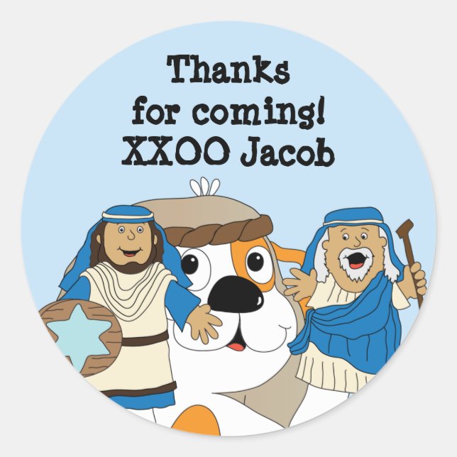 Hanukkah Stickers (1 1/2" or 3") Personalised (Front)