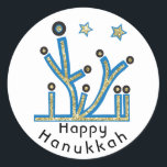 Hanukkah Stickers "Blue Bling Menorah"<br><div class="desc">Hanukkah Holiday stickers, "Blue Bling Menorah" Anyway I spell it, Chanukah is one of my favourite holidays. Have fun using these stickers as cake toppers, gift tags, favour bag closures, or whatever rocks your festivities! Personalise by deleting, "Happy Hanukah" and adding your own text using your favourite font style, size...</div>