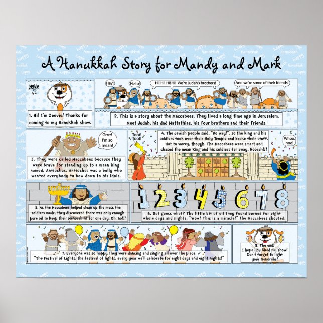 Hanukkah Story on Poster Matt Board/Comic Strip (Front)