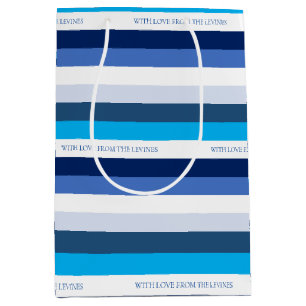 Hanukkah Stripe Personalized Medium Gift Bag
