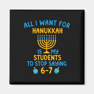 Hanukkah Students Saying 6-7 67 Six Seven Hebrew S Magnet