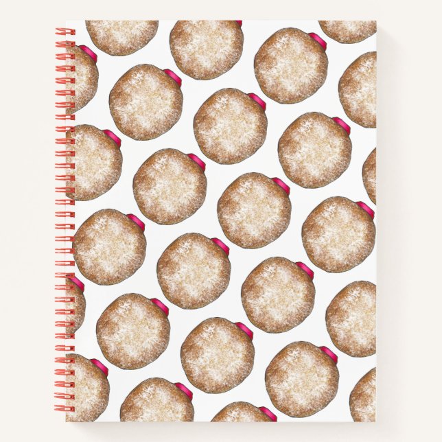Hanukkah Sufganiyot Jelly Doughnut Doughnut Chanuk Notebook (Front)