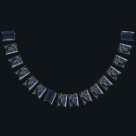 Hanukkah Swallowtail Banner Navy Gold Dreidels<br><div class="desc">Hanukkah Swallowtail Banner, "Navy Gold Dreidels" design, Swallowtail shaped, Bunting Banner. This Hanukkah, Swallowtail Banner is made up of 16 customisable swallowtail shaped flags. Personalise the text by choosing your favourite font colour, size, style and wording. Thanks for shopping and stopping by. Happy Chanukah/Hanukkah! Style: Party Bunting Banner Life's a...</div>