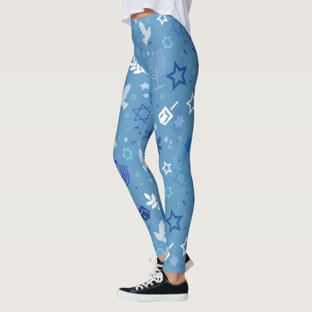 Hanukkah Symbols Leggings (Left)