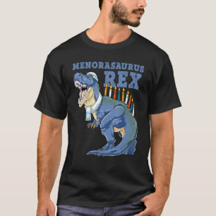 Hanukkah T Rex Menorasaurus Rex Dinosaur  Menorah  T-Shirt