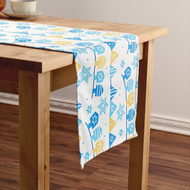 Hanukkah Table Running - Jewish Holidays Designs   Short Table Runner (In Situ)
