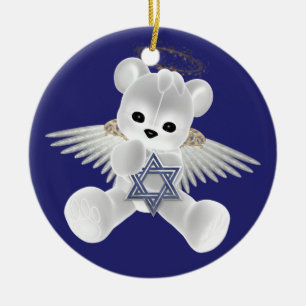 Hanukkah Teddy Bear Ceramic Tree Decoration