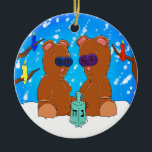 Hanukkah Teddy Bear Ornament<br><div class="desc">Artwork by Clint Luetkehans</div>