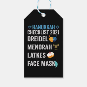 Hanukkah Tee Hanukkah 2021 Checklist Dreidel Gift Tags