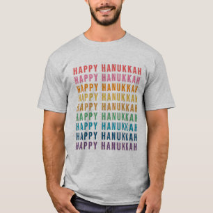 Hanukkah Text Modern Playful Rainbow Colours Moder T-Shirt