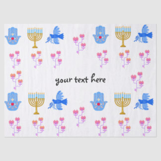 Hanukkah tissue Paper – Menorah, Hamsa, Dove