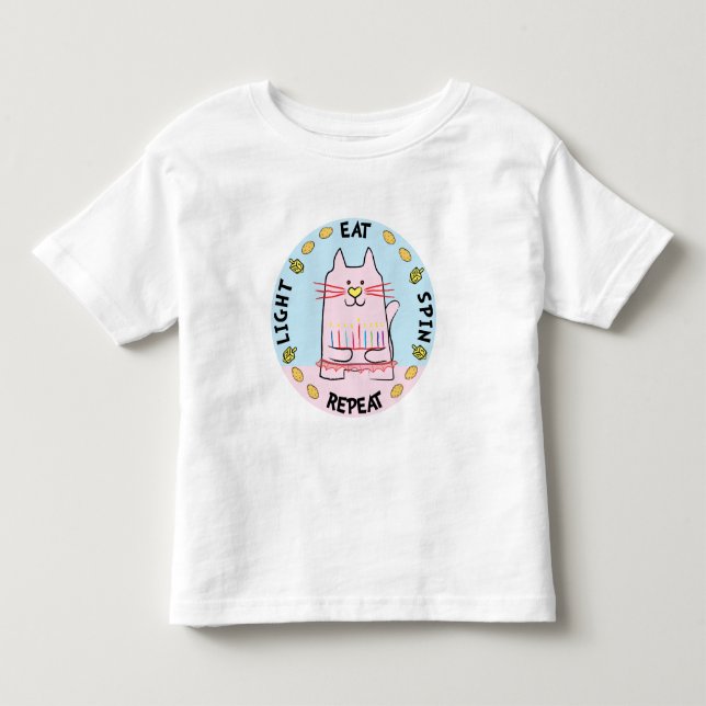 Hanukkah Toddler Jersey T-Shirt Spin Repeat (Front)