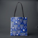 Hanukkah Tote Bag<br><div class="desc">Bright shades of blue and silver make this tote stand out. Great Hanukkah gift.</div>