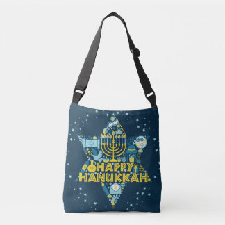 Hanukkah Tote Bag with Star of David and Menorah