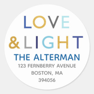 Hanukkah Typography Envelope Seal Label