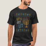 Hanukkah Ugly Sweater Let's Get Lit Menorah Men Wo<br><div class="desc">Hanukkah Ugly Sweater Let's Get Lit Menorah Men Women</div>