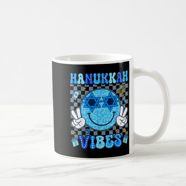 Hanukkah Vibes Chanukah Pajama Happy Hanukkah Men  Coffee Mug (Right)