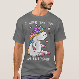 Hanukkah Vintage I Love the 80s And Unicorns Retro T-Shirt