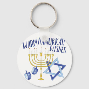 Hanukkah Wishes Key Ring
