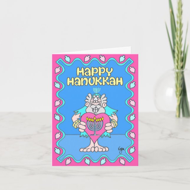 HANUKKAH WITH "HEART" Hanukkah Card (Front)