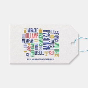 Hanukkah Words Holiday Gift Tags