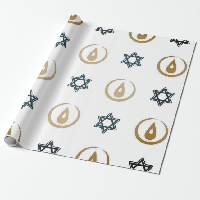 hanukkah wrapping paper (Unrolled)