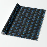 Hanukkah Wrapping Paper<br><div class="desc">This wrapping paper celebrates Hanukkah with a menorah print on a black background colour.
Customise this item or buy as is.</div>