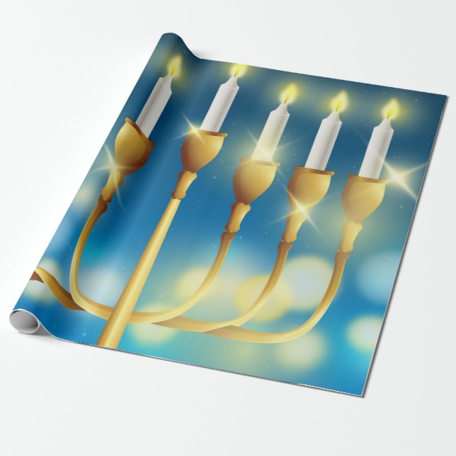 Hanukkah Wrapping Paper (Unrolled)