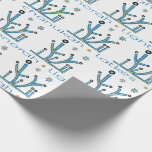 Hanukkah Wrapping Paper "Blue Bling Menorahs"<br><div class="desc">Hanukkah Gift Wrap "Blue Bling Menorahs". Enjoy my newest wrapping paper design. Price varies as you choose between 4 paper types and 5 paper sizes. Thanks for stopping and shopping by. Your business is greatly appreciated. Enjoy!
Chag/Happy Chanukah/Hanukkah!!!</div>