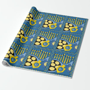 Hanukkah Wrapping Paper "Frying Latkes"